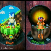 Sonic & Majora Mask 7" cake, 2 video game.Majora Mask (Zelda) and Sonic