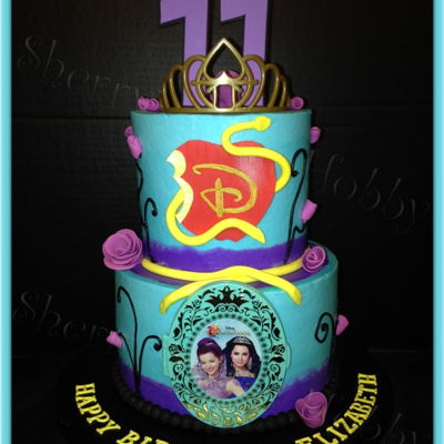 Disney Descendants Buttercream Birthday Cake
