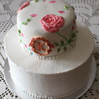 Hand Painted Roses Hand painted Roses on fondant, used fondant rose mold.