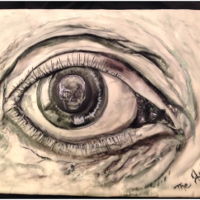 M.c. Escher Eye Inspired Cake. A copy of artist M.C. Escher's work called the Eye.