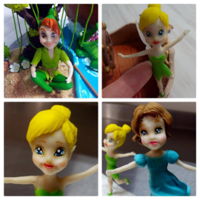 Peter Pan Of Neverland , Wendy Darling, Tinker Bell Fondante Cake Toppers Peter Pan of Neverland , Wendy Darling, Tinker Bell fondante cake toppers