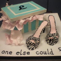 Shoe Box Cake The gumpaste handpainted zebra striped shoes were my most favorite thing to create on this cake. Very time consuming, but so relaxing and...