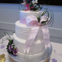 Wedding Shower Made for friend's daughter. 10, 8, & 6 inch buttercream with fondant decorations.