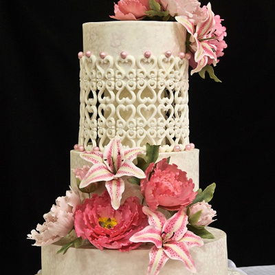Peonie Wedding Cake