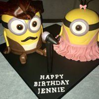 Minons I received a very specific sketch of what kind of cake to make. They wanted a Minion dressed as a pirate singing karaoke with another...