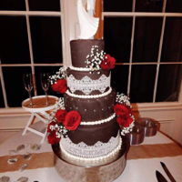 Nicole's Wedding Cake It's been a few years since I've decorated a cake but my stepdaughter got married and she wanted me to do her cake. So, here it...