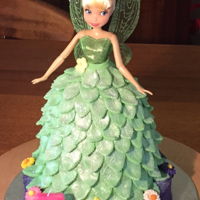 Tinker-Belle Birthday Cake For 3 Year Old. Tinker-bell doll sunk into a Dolly Varden cake on top of a purple base cake. This base cake was marble and the Dolly Varden was chocolate...