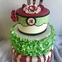 Zebra And Ruffles Made this for a 10 year old girls birthday. She provided a picture example and asked me to change some of the colors.