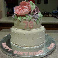 70Th Birthday Cake Flowers, Pastel shades