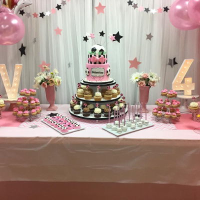 Girly Glam Soccer Sweet Table