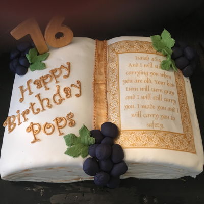 Open Book Birthday Cake