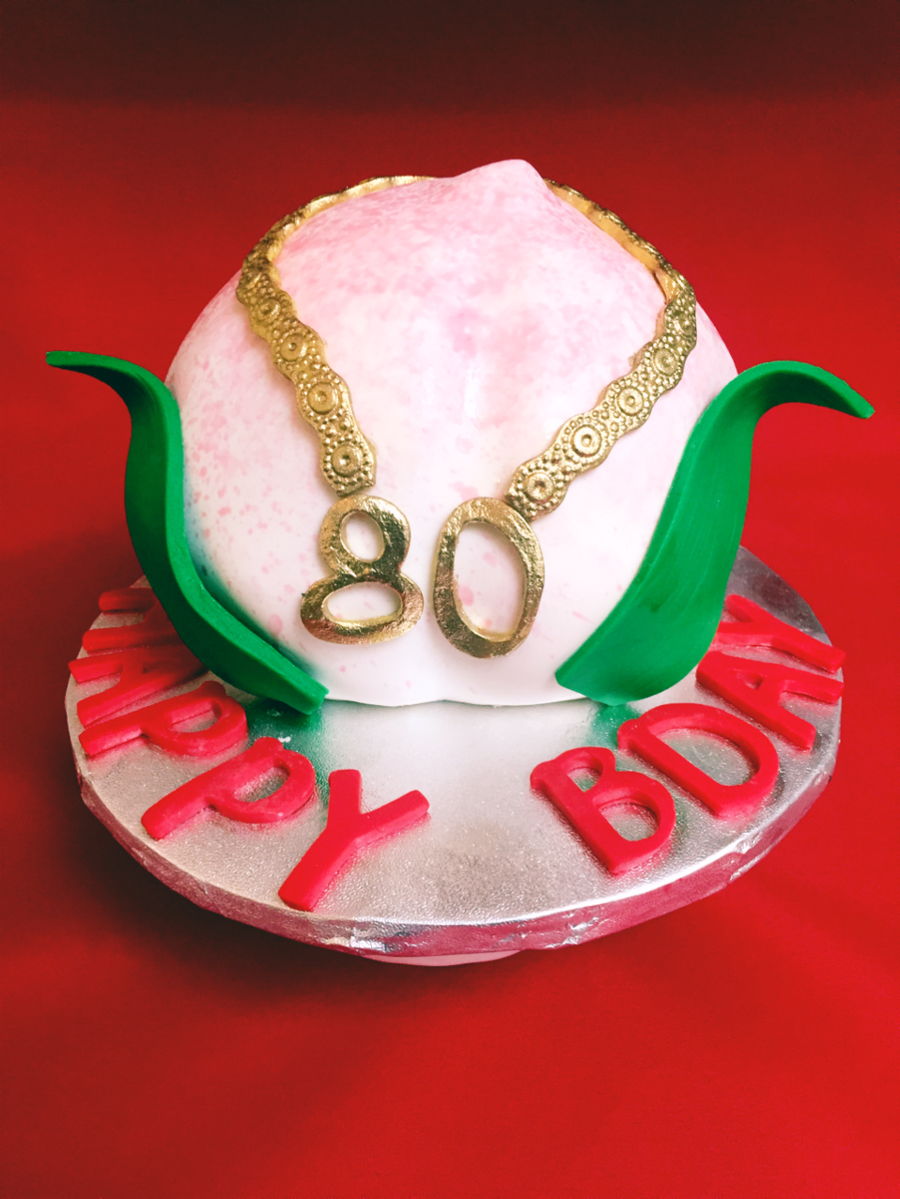 Longevity Peach Cake And Mini Peach Cake For 80Th Birthday Party This