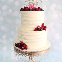 Berries Wedding A wedding cake created with lots of power berries & textured buttercream finishing. Love how client choose a very simple yet elegant...