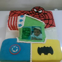 Birthday # 1 Avenger cake with fondant