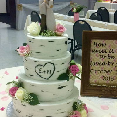 Birch Bark Wedding Cake