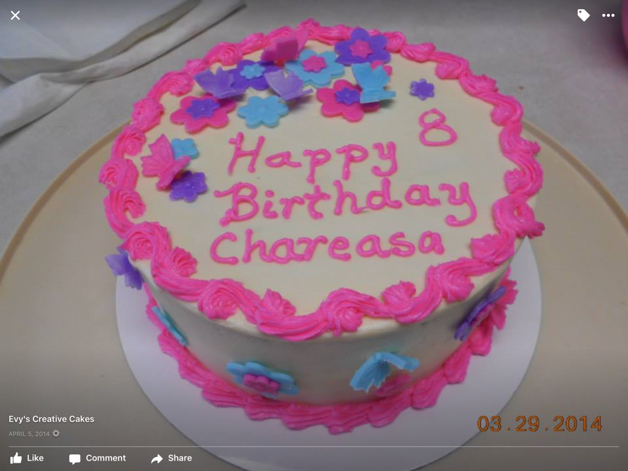 Pink And White Birthday Cake