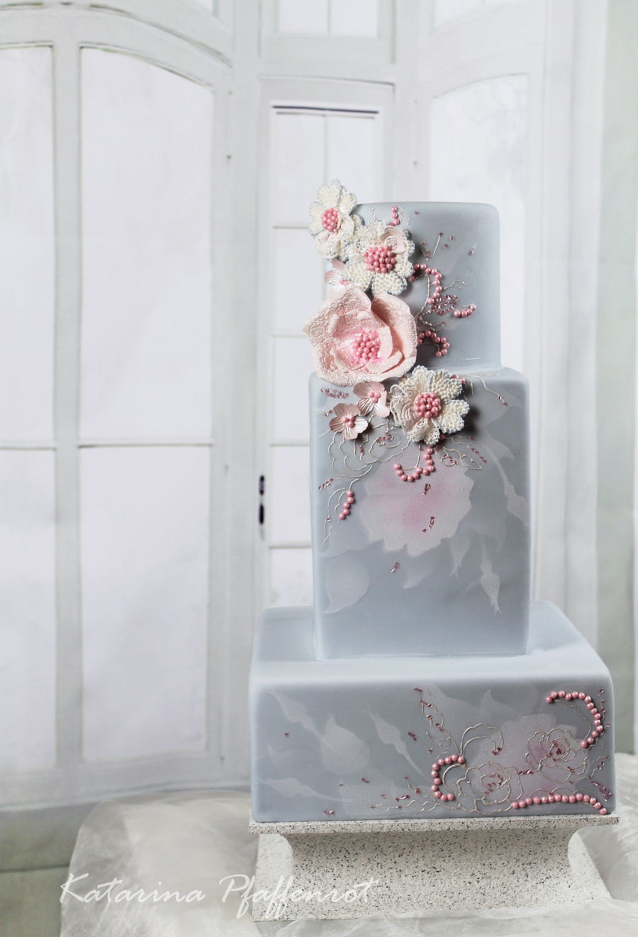 How Much Is 4 Quarts >> Wedding Cake "rose Quartz & Serenity" - CakeCentral.com How Much Is 4 Quarts >> Wedding Cake "rose Quartz & Serenity" - CakeCentral.com