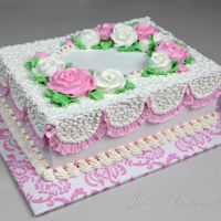 Buttercream Roses Cake Birthday cake for a girl decorated with buttercream whipped frosting. Julia's Exclusive Cakes https://www.facebook.com/...