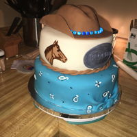 Cowgirl Cake Cowgirl cake with hat, bandana, and belt buckle