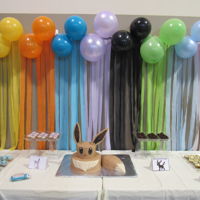 Eevee Pokemon Cake My daughter wanted a Pokemon party this year - specifically all about Eevee and the Eeveelutions. She requested the cake be Eevee and then...