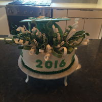 Graduation Graduation cake with fondant decorations.