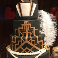 Great Gatsby 4 Tier Cake Great Gatsby theme 4 tier cake. A very labor intensive cake- but worth it!
