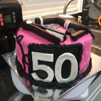 Hairdresser/hairstylist Cake! Super cute 50th birthday cake I made for a manager at a hair salon!!