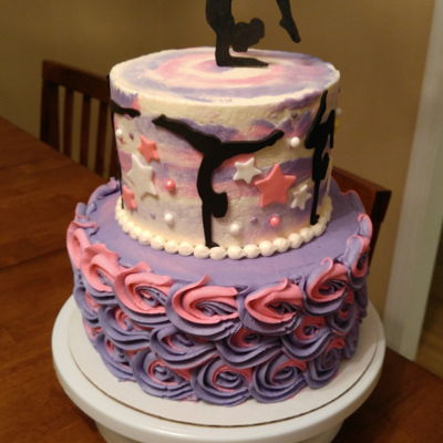 Gymnast Silhouette Cake