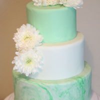 3 Tier Green Fondont Cake first time doing three tiers and third time working with fondont.