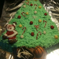 Christmas Tree Christmas tree cake with santa and presents