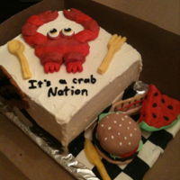 Crab Picnic A cake designed for a crab feast picnic.