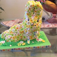 Easter Bunny Easter bunny cake with multicolored fondant flowers