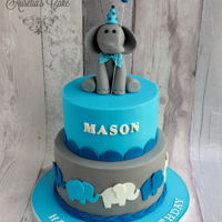 Elephant Cake Elephant cake in blue and grey to celebrate little Mason 1st birthday :)