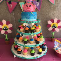 Princess Poppy Princess Poppy from Trolls. Hair done in spun sugar using isomalt nibs.