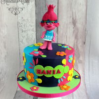 Trolls - Poppy Poppy cake made for little Hania- happy and colourful :)