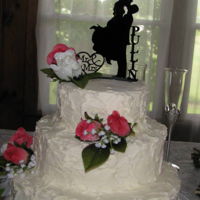 Wedding Cake This is the first cake that I used artificial flowers! I think it turned out great!