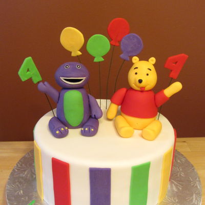 Barney And Winnie The Pooh Cake