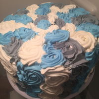 Rosette Cake Tri-Colred rosette cake