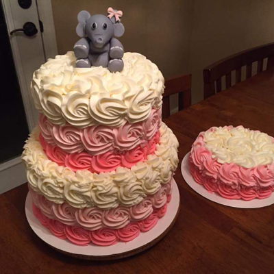Pink Ombre Rosette Cake
