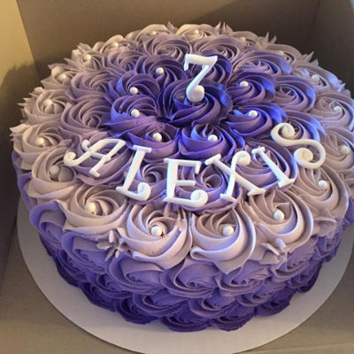 Purple Ombre Rosette Cake