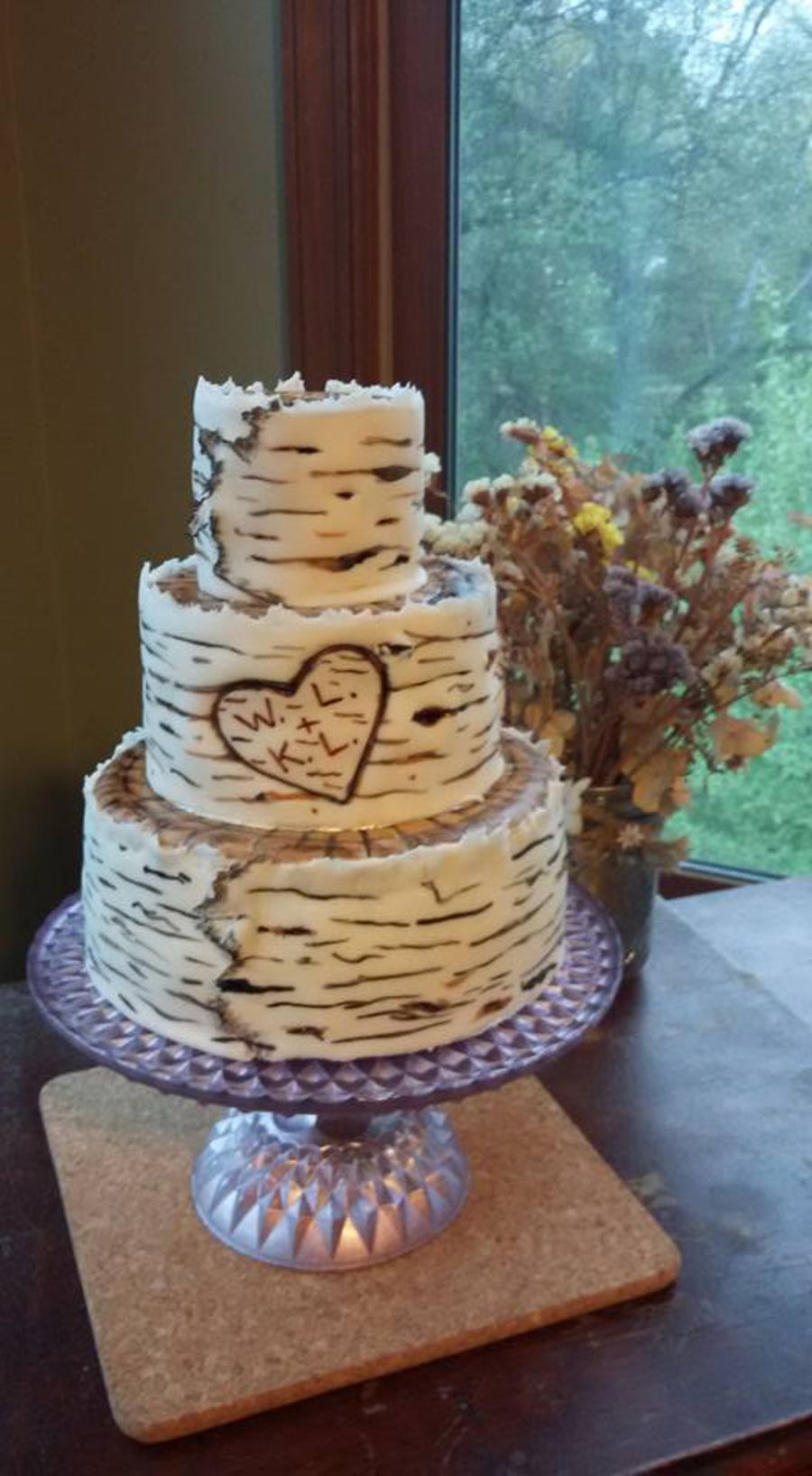 Birch Bark Wedding Cake