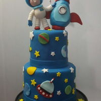 Going To The Moon Birthday Cake