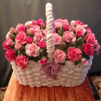 Basket Of Roses I made this for my mums 93rd birthday, lemon sponge, white chocolate ganache, fondant and gum paste roses