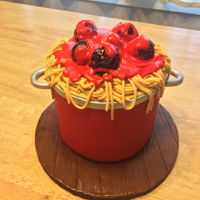 Grooms Cake Spaghetti pot