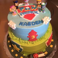 Paw Patrol Fire truck and dogs were toys.