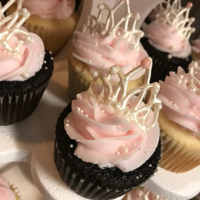 Princess Baby Shower Cupcakes Princess cupcakes with homemade white chocolate crowns.