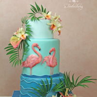 Tropic Orchid Suitable for summer the cake with sugar flowers