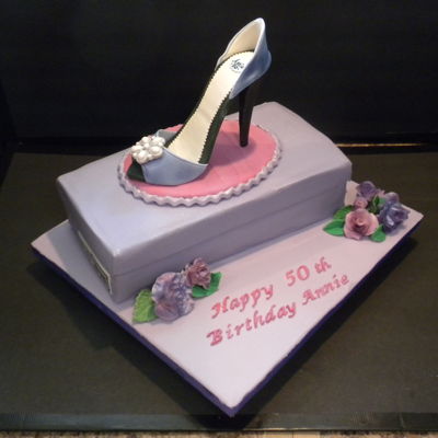Shoe Fondant Shoebox Cake With Stiletto Hill