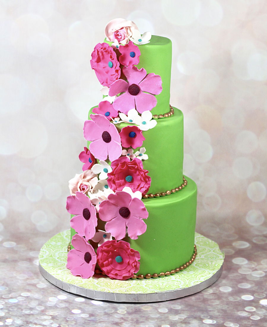 Green And Pink Cake