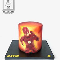 The Flash... The Flash cake - drawing on fondant and airbrush...www.facebook.com/artofcakeny